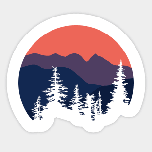 Mountain Sunset Orange Hues Sticker